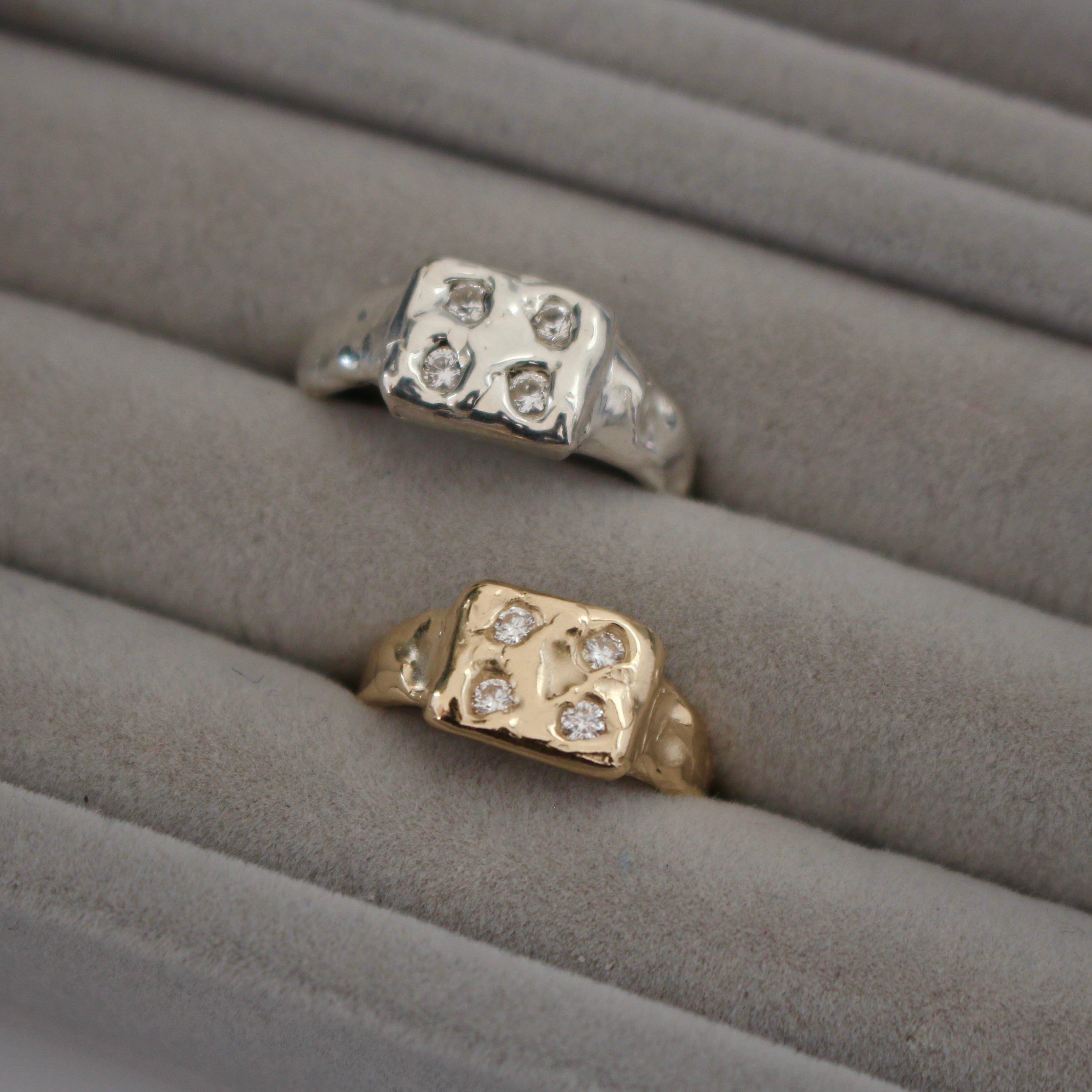 dice ring gold