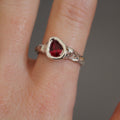 ruby pear ring  | size O