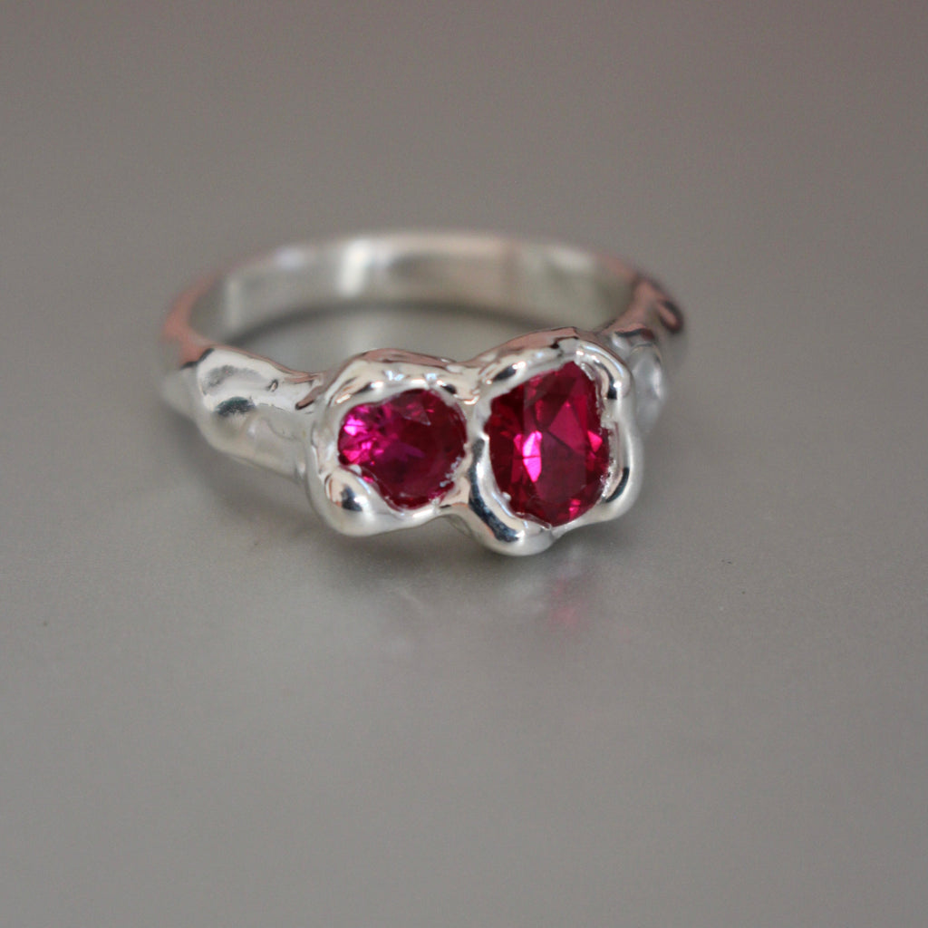 double ruby ring  | size P