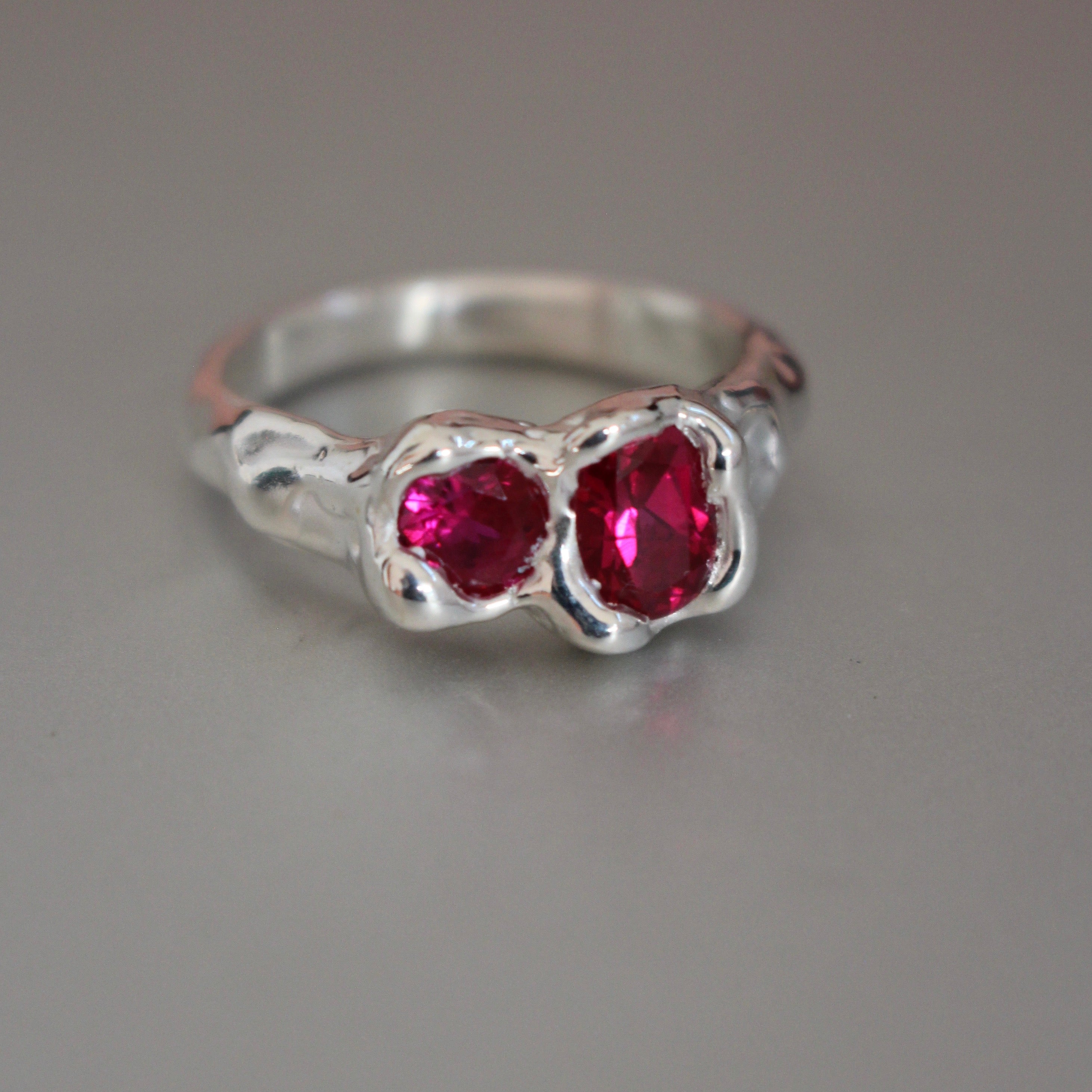 double ruby ring  | size P