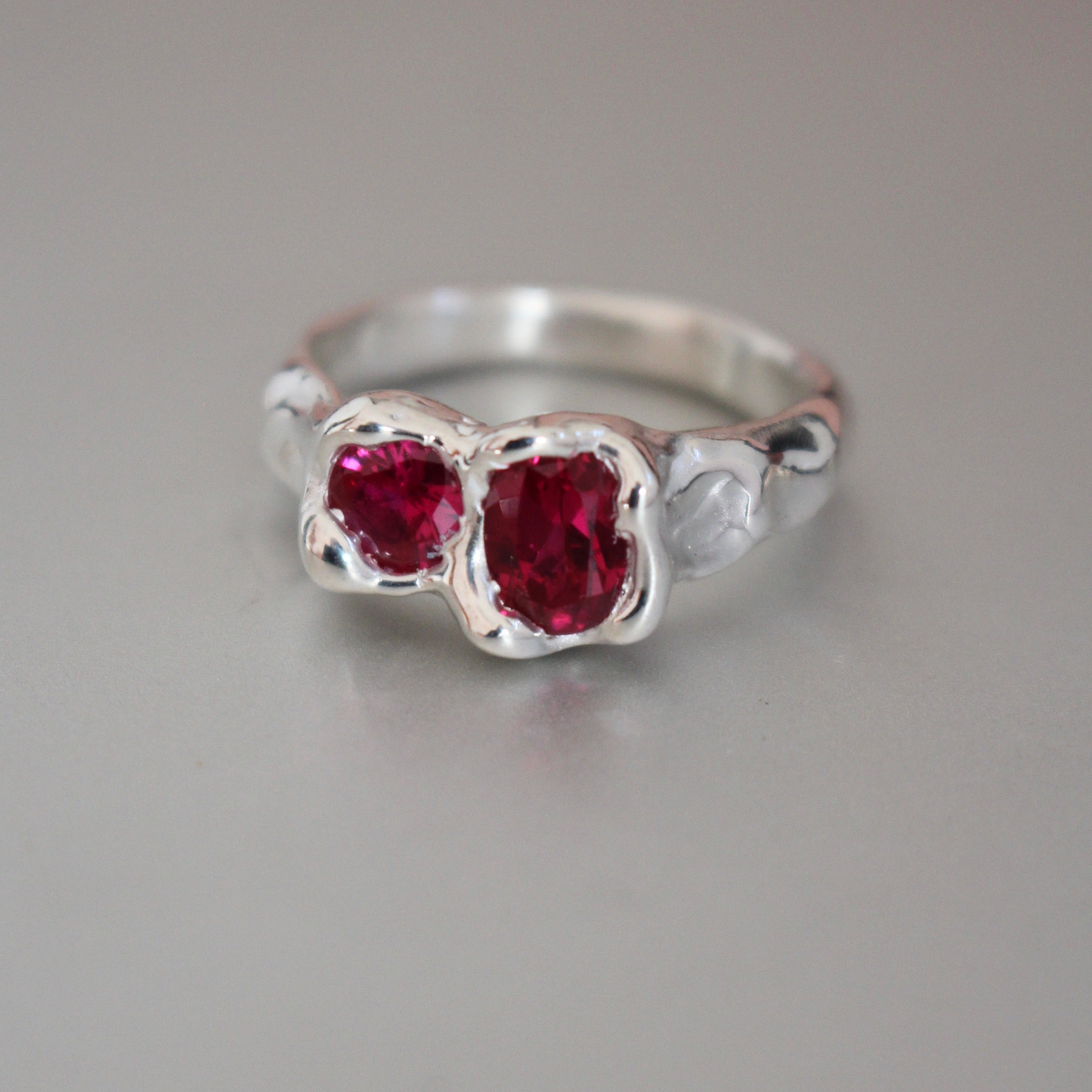 double ruby ring  | size P