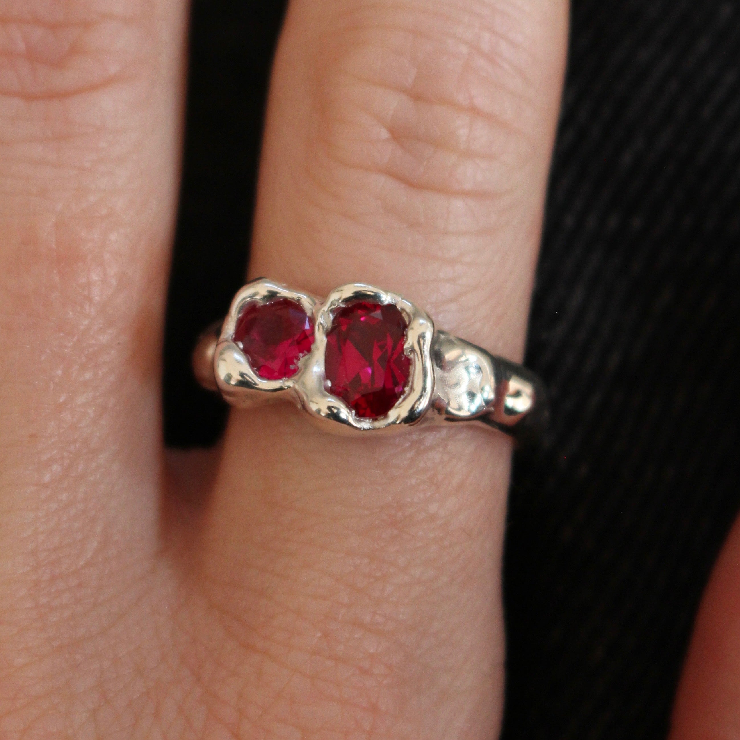 double ruby ring  | size P